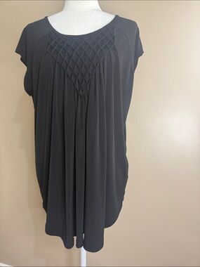 Premise Black Short Sleeve Draped Tunic